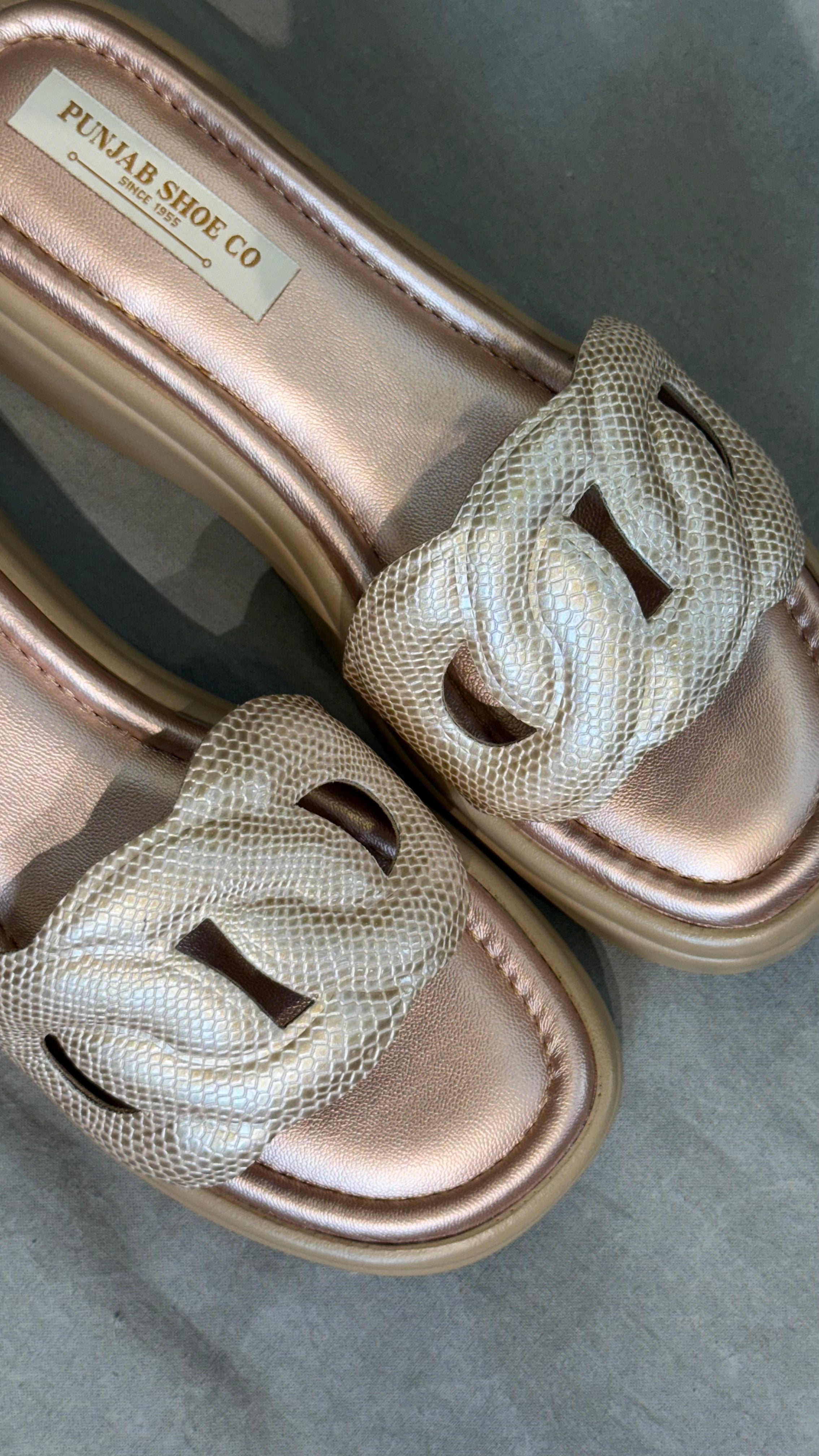 Stylish Women’s Slip-Ons - Gunmetal & Light Gold