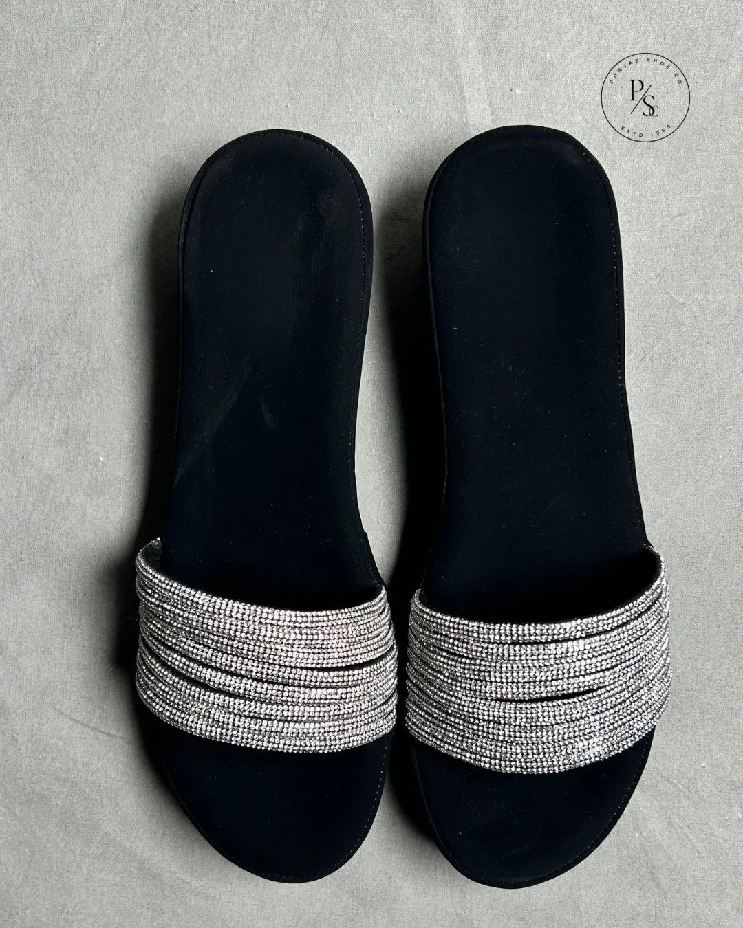 BLING- Diamond-Studded Wedges in Black & Gold