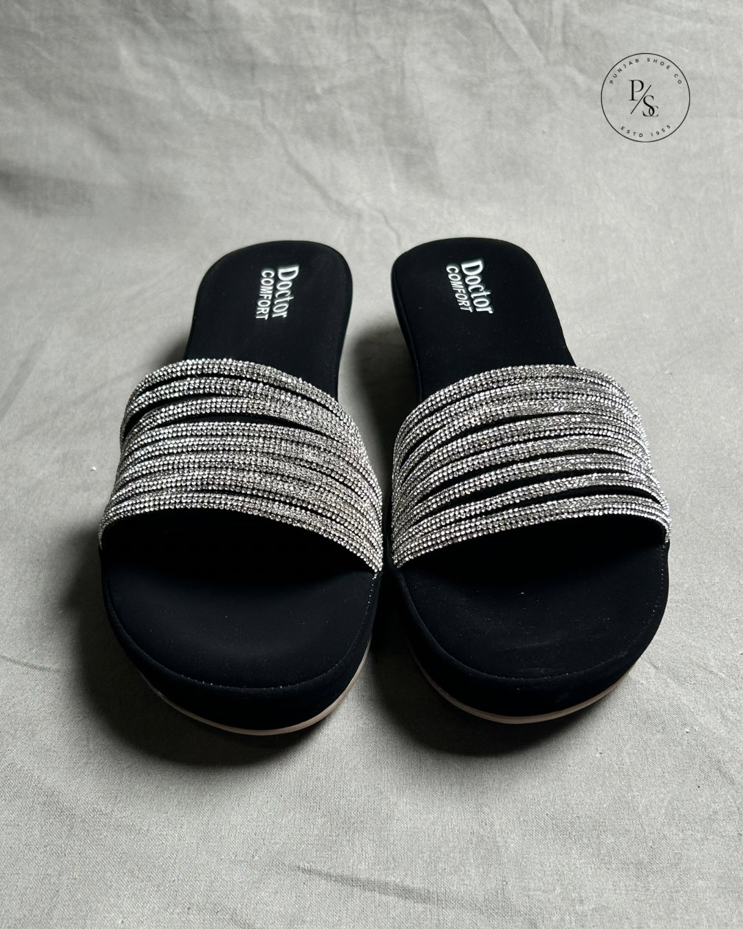 BLING- Diamond-Studded Wedges in Black & Gold