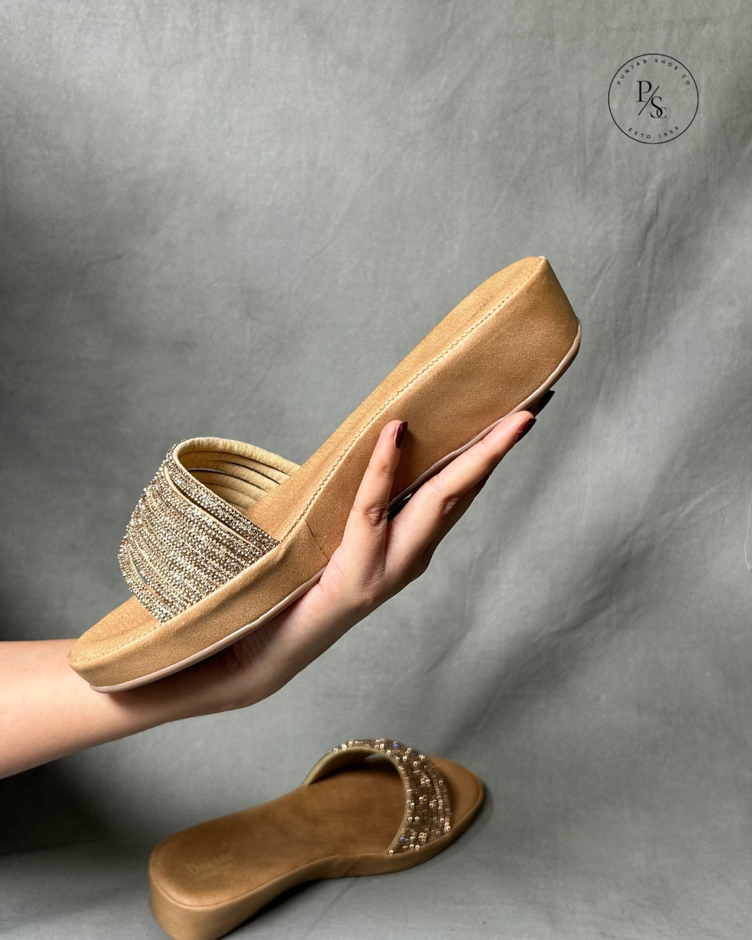 BLING- Diamond-Studded Wedges in Black & Gold