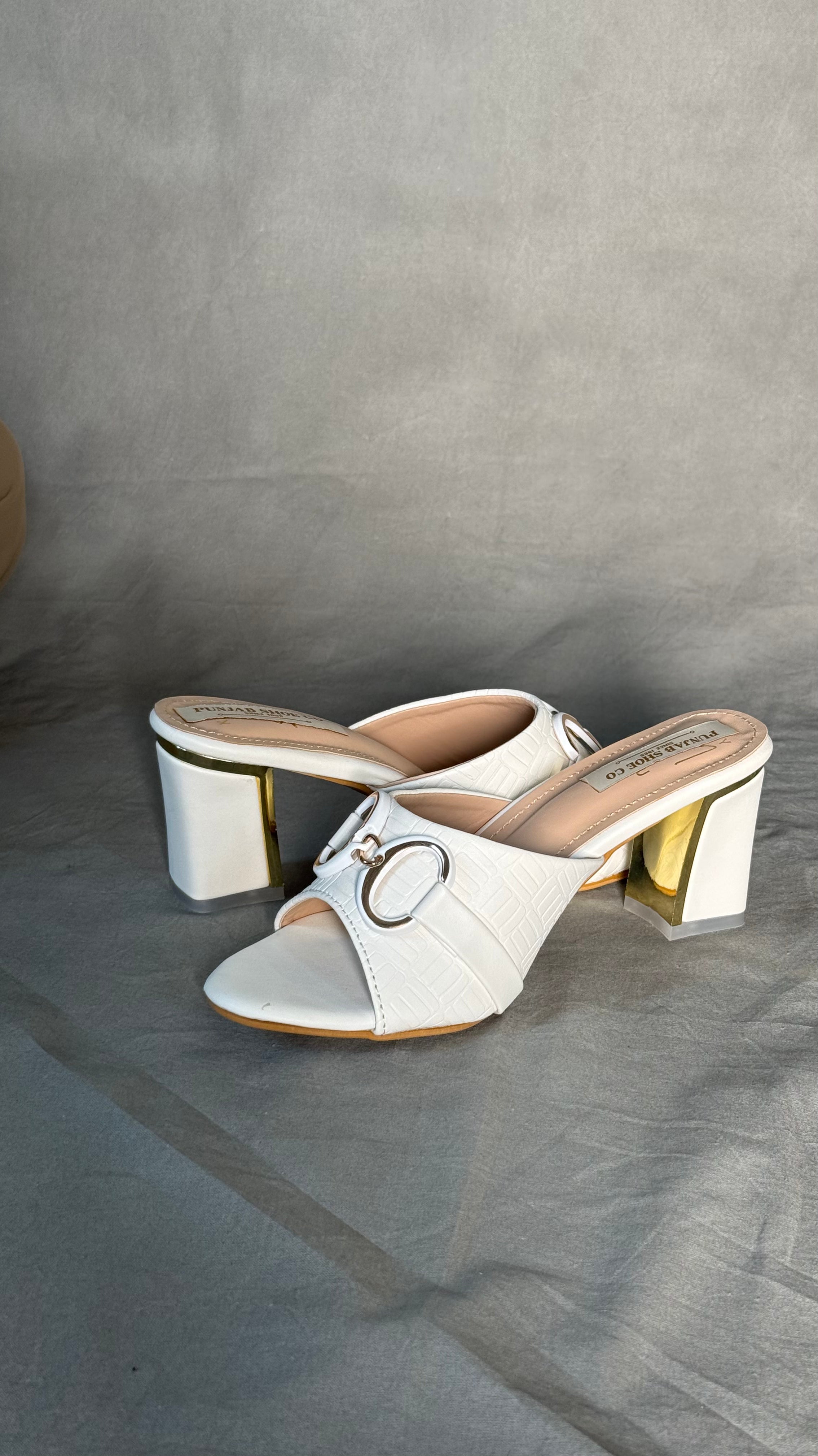 Matte White Achromatic Mules side view