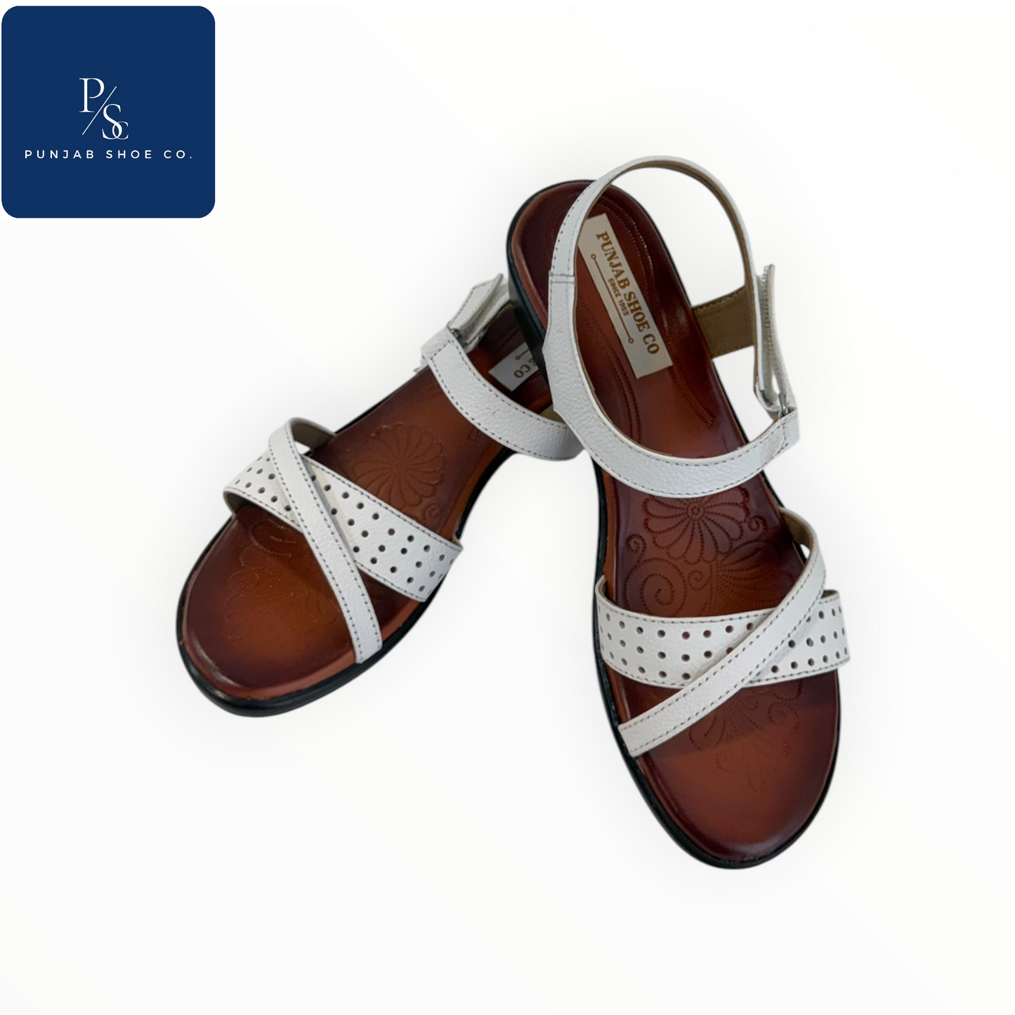 Women Cross Strap Leather Sandals Black & White