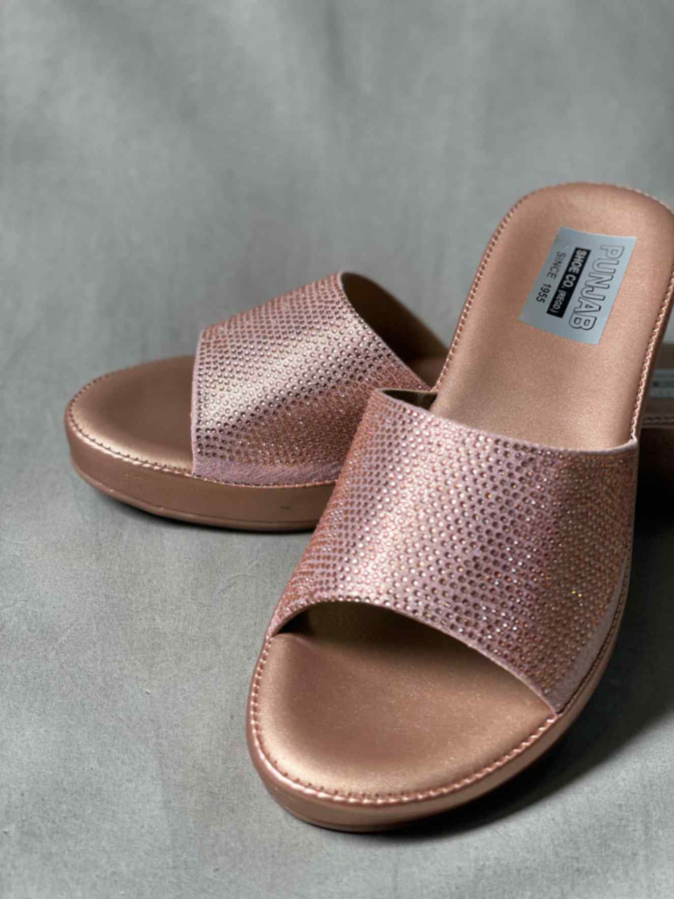 Pink Embellished Platforms Heels