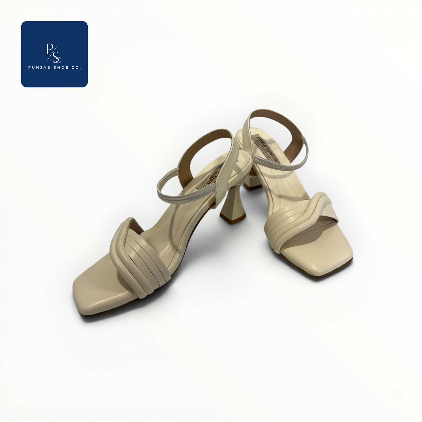Strappy Heeled Sandals with Square Toe