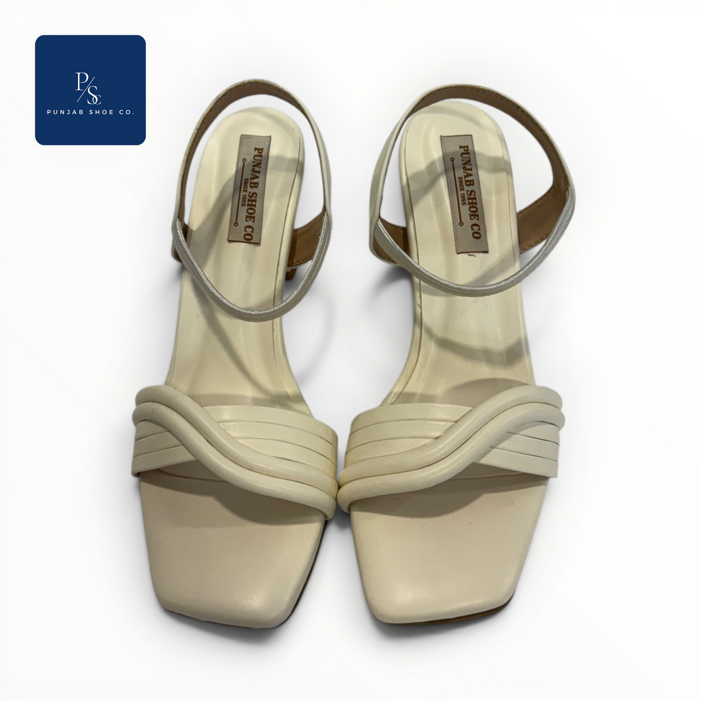 Strappy Heeled Sandals with Square Toe