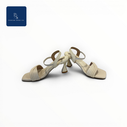 Strappy Heeled Sandals with Square Toe