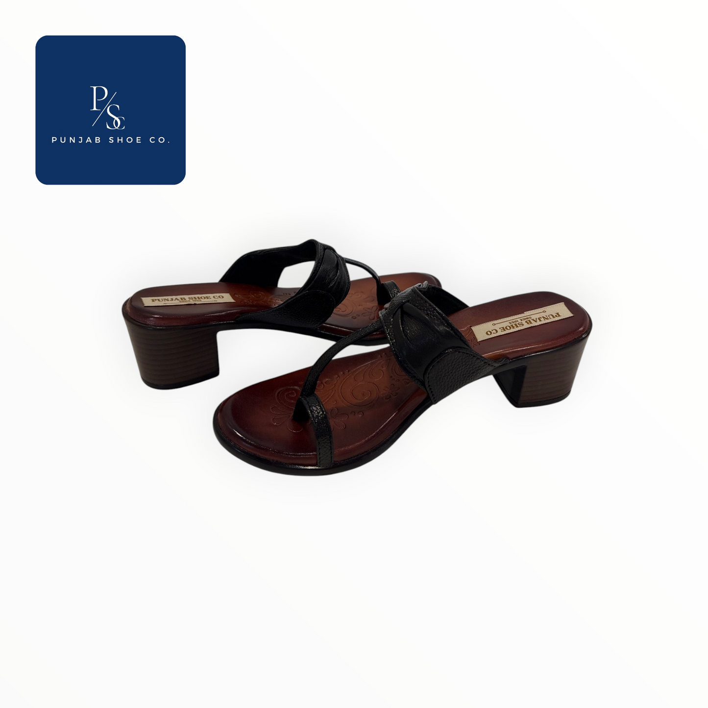 Women’s Toe Ring Leather Heels