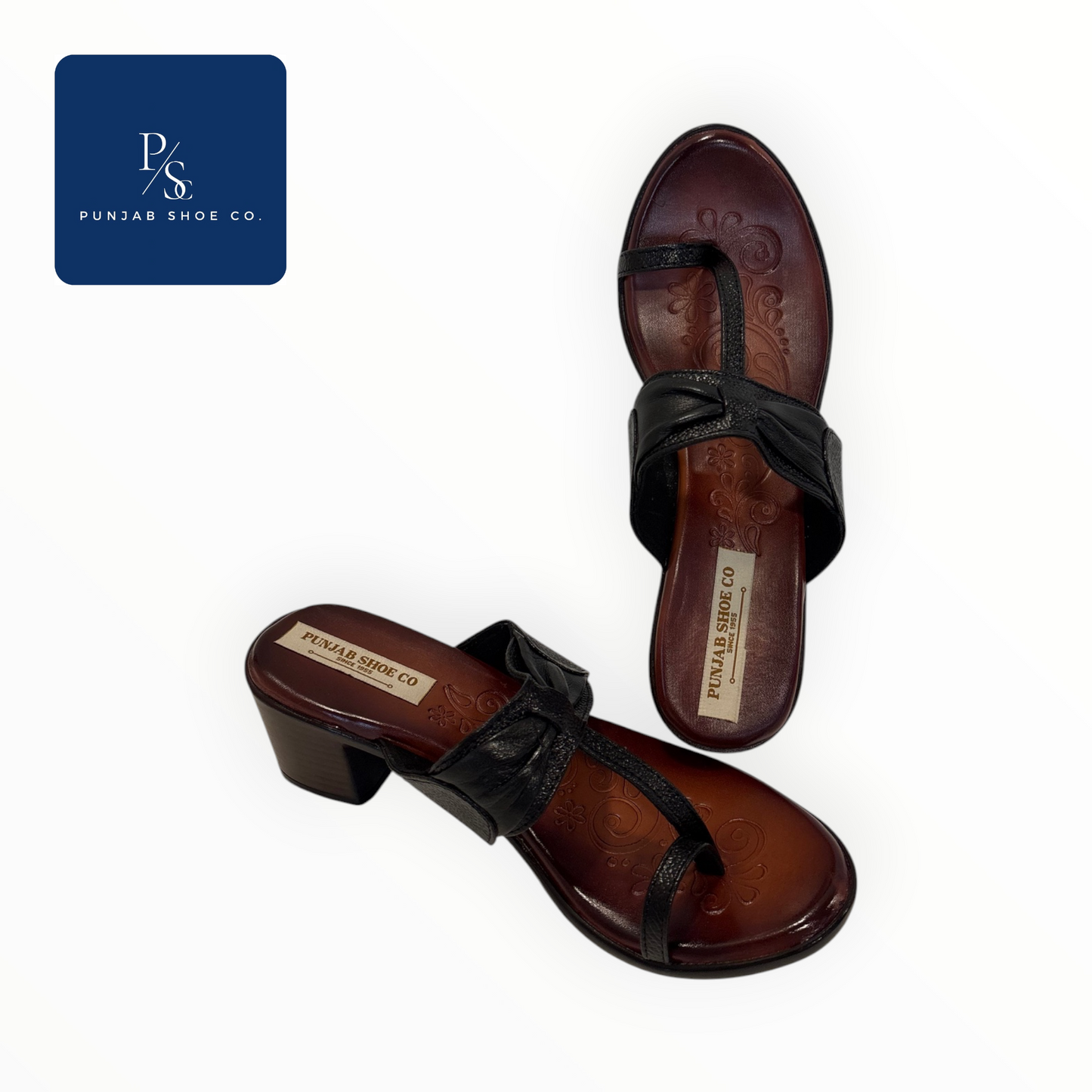 Women’s Toe Ring Leather Heels