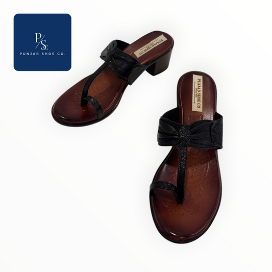 Women’s Toe Ring Leather Heels