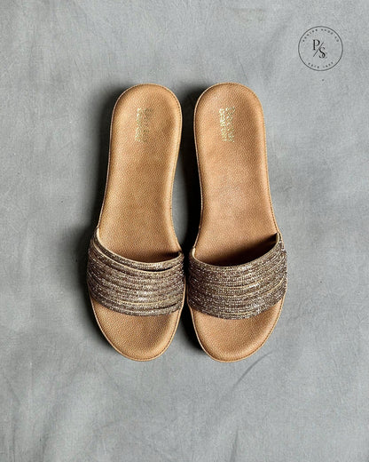 BLING- Diamond-Studded Wedges in Black & Gold