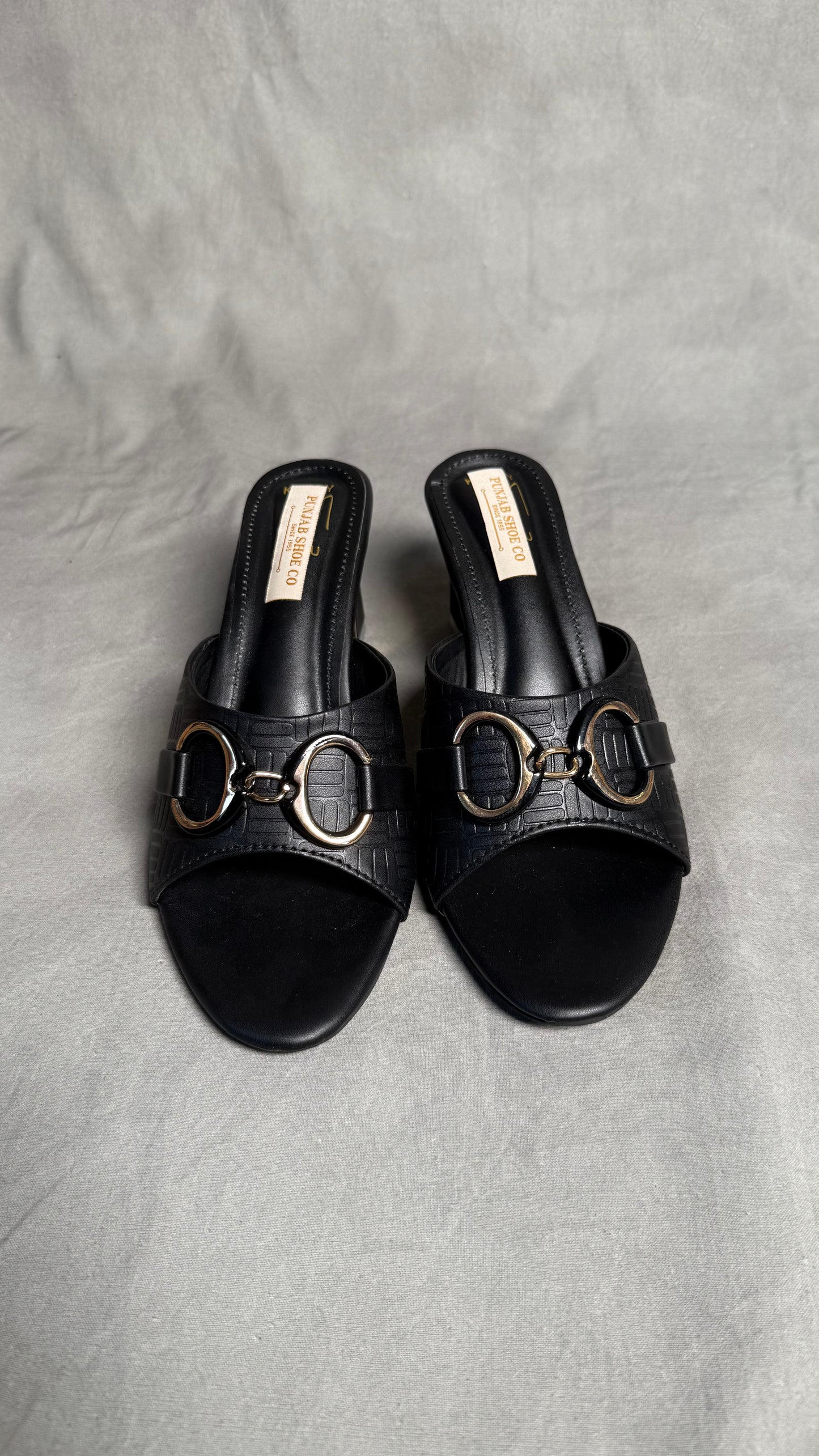 Matte Black Achromatic Mules front view