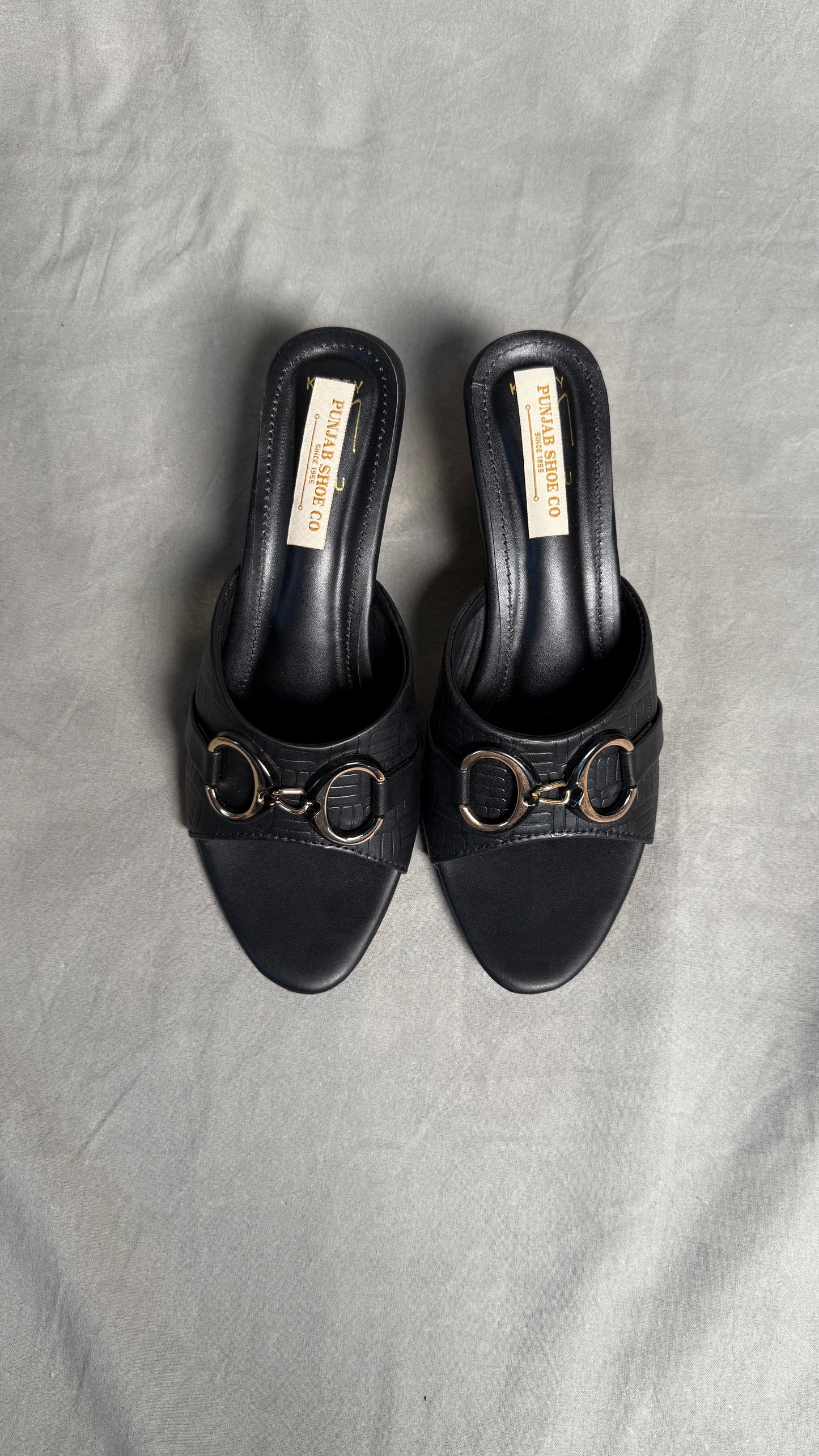 Matte Black  Achromatic Mules top view