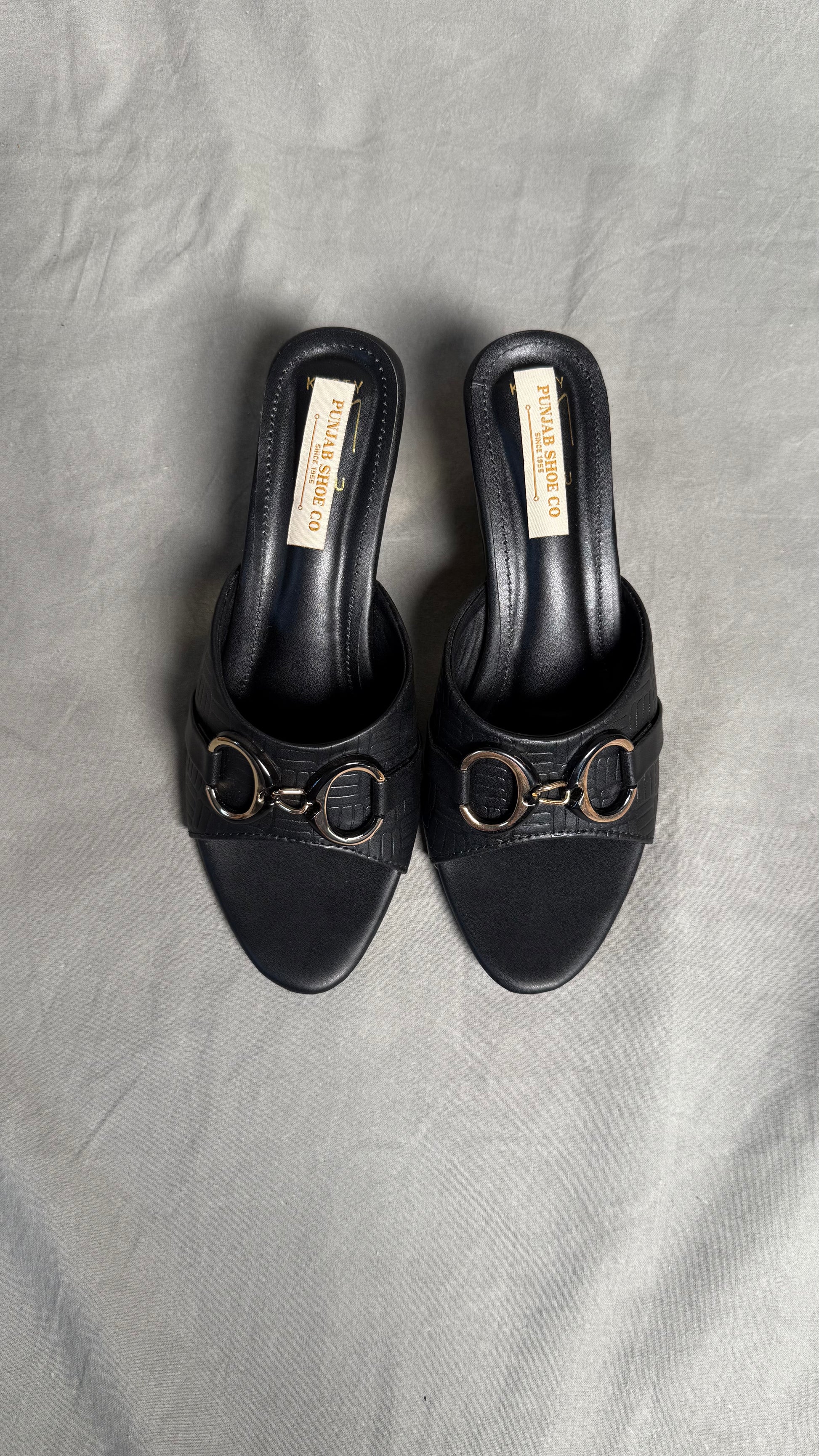 Matte Black  Achromatic Mules top view