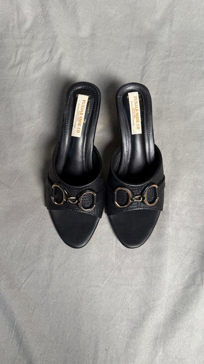 Matte Black  Achromatic Mules top view