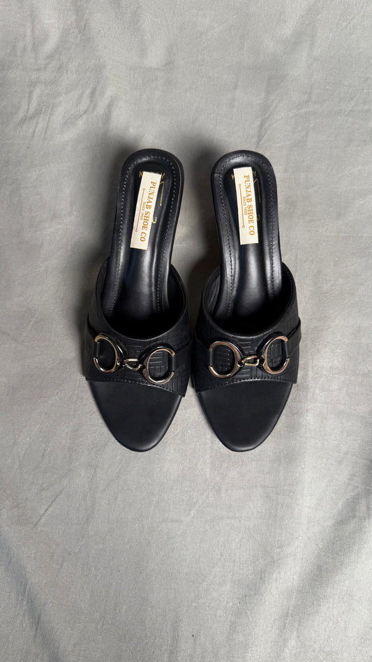 Matte Black  Achromatic Mules top view