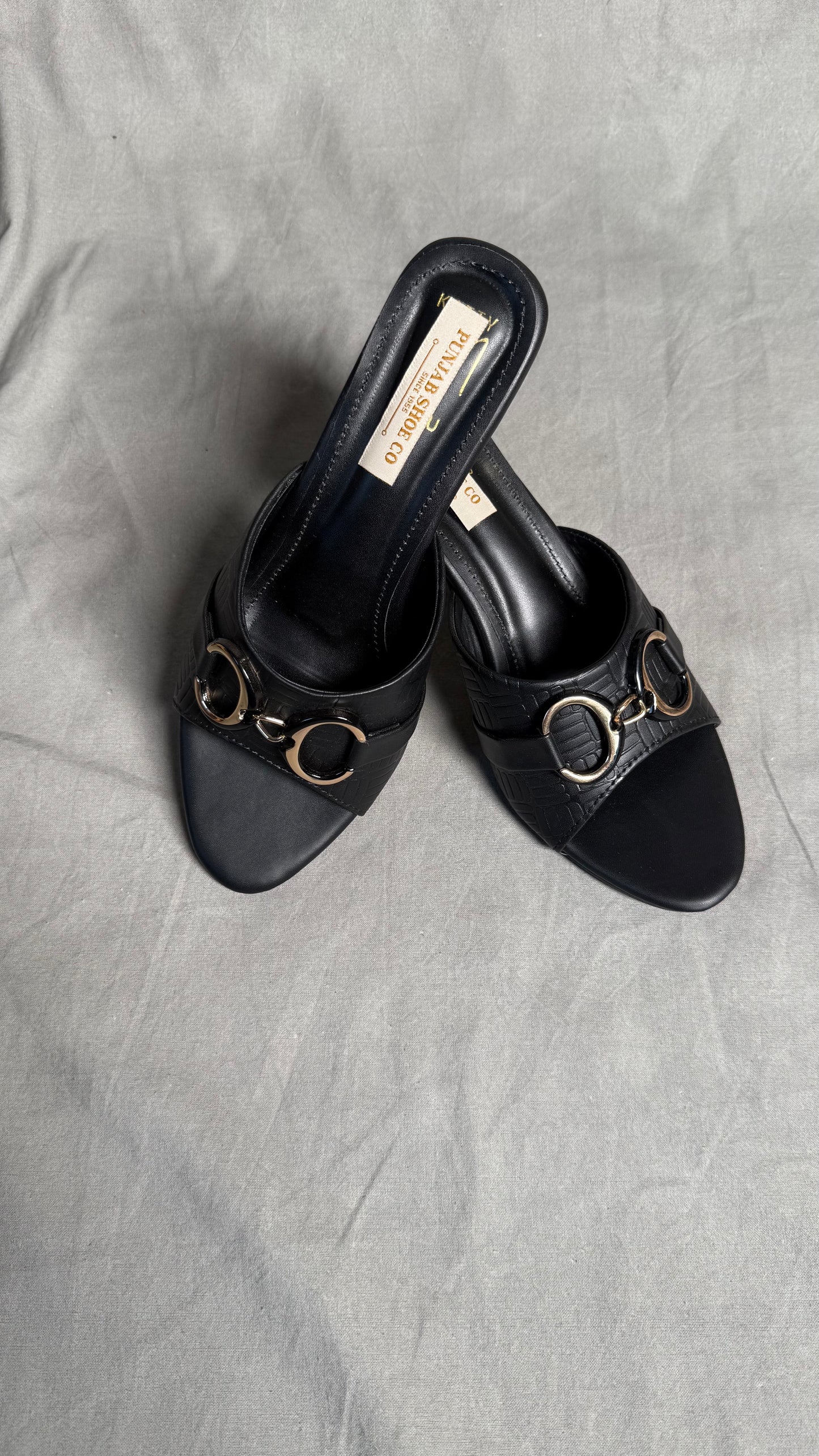 Matte Black  Achromatic Mules top view