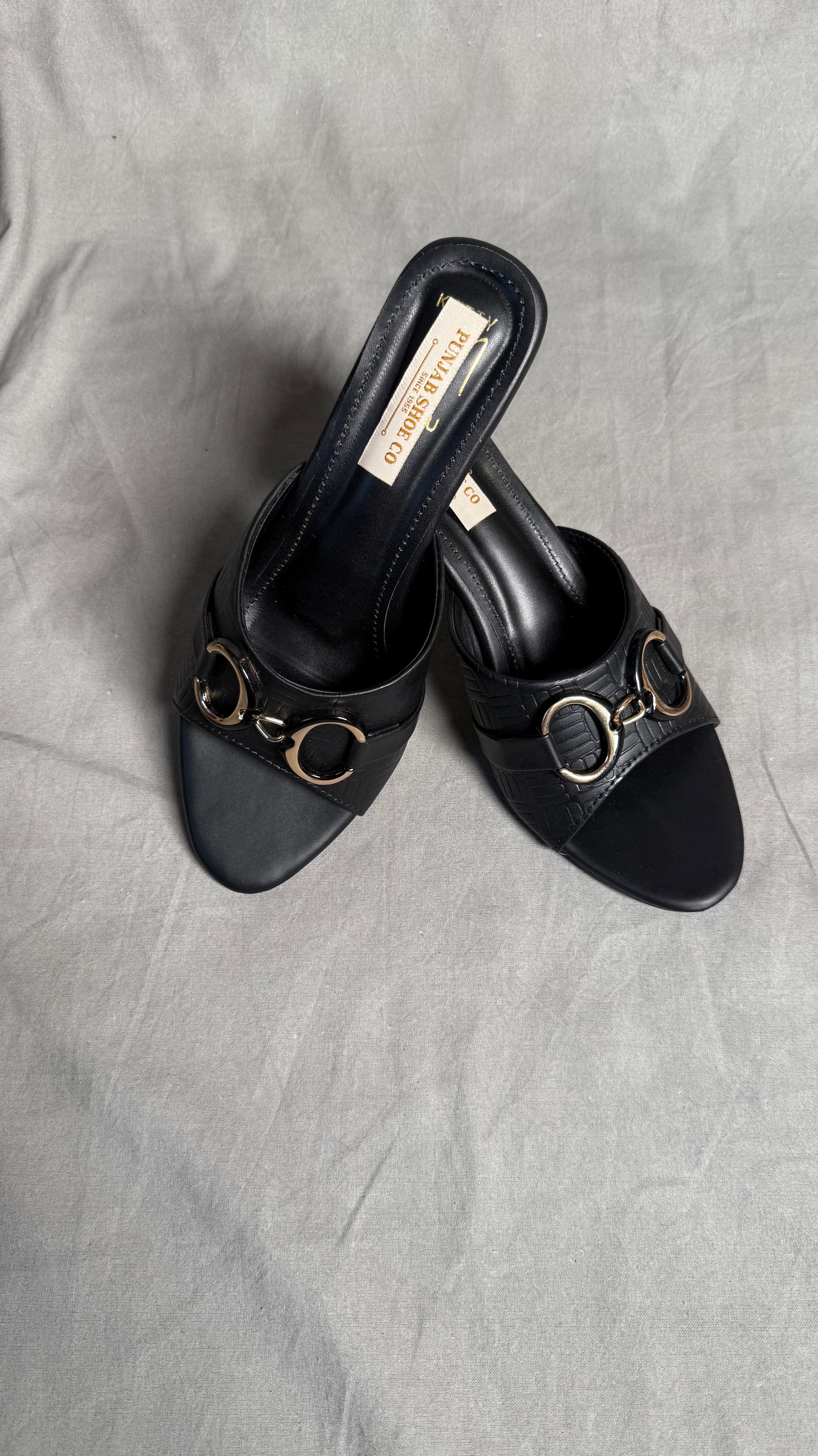 Matte Black  Achromatic Mules top view