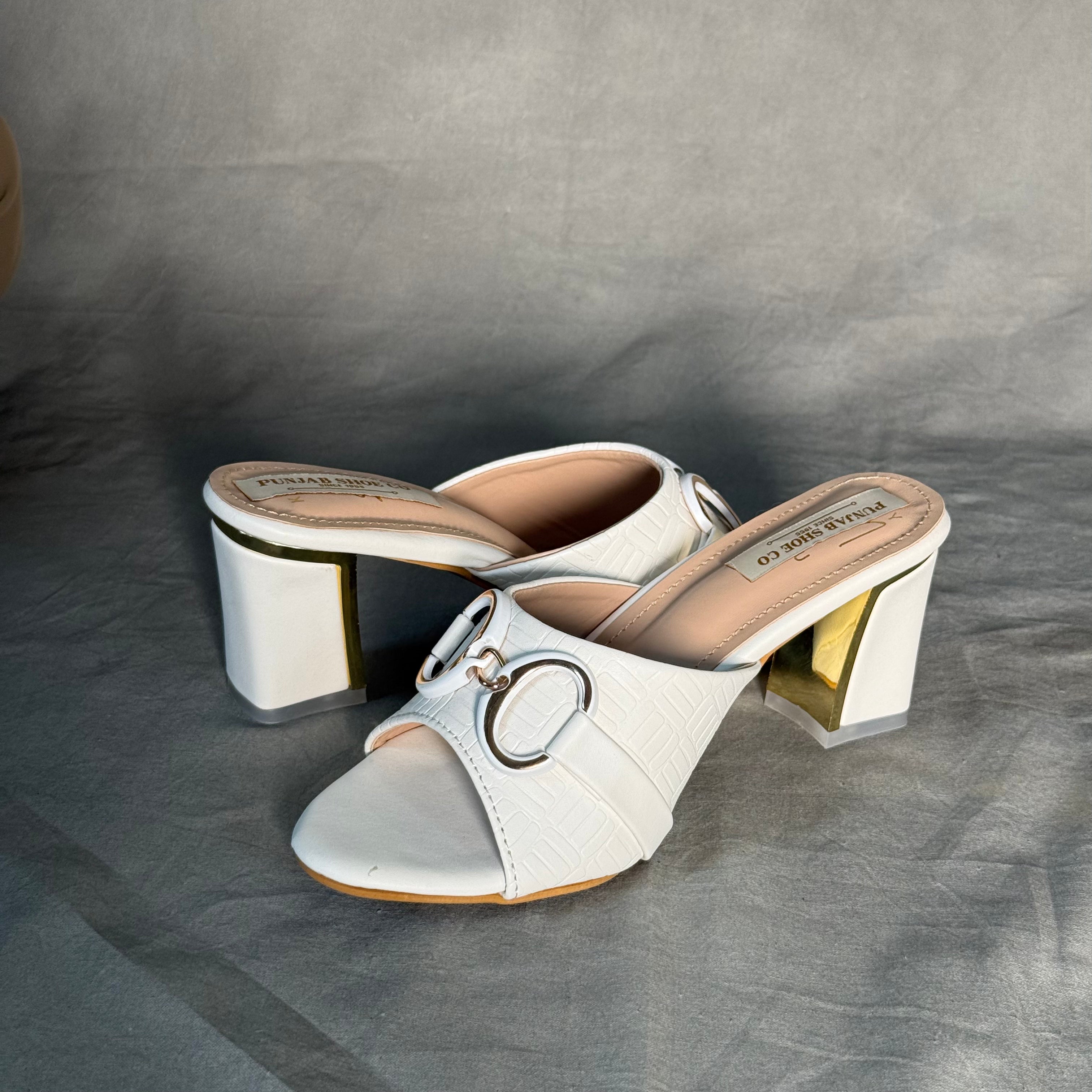 Matte White Achromatic Mules side view