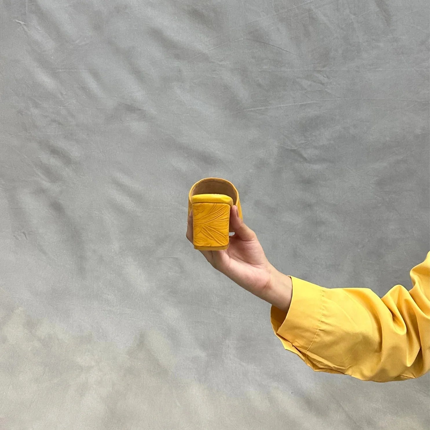 Floral Embossed Slip-On Heels