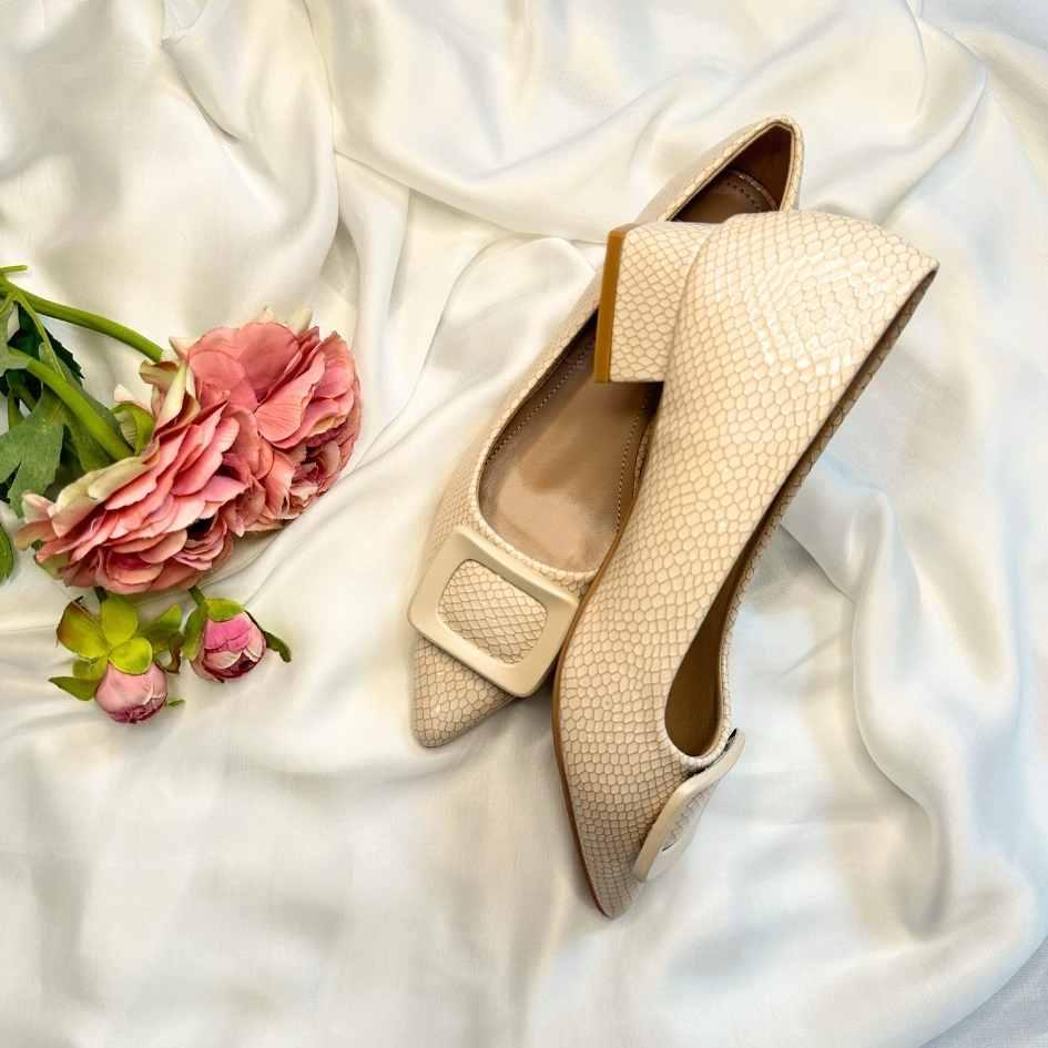 Beige Ruby Heels - Punjab Shoe Co.