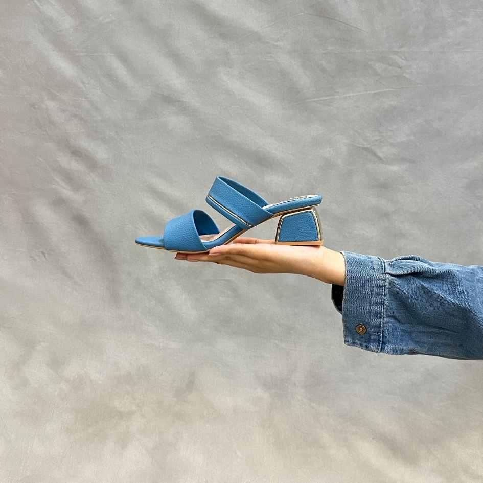 Blue Double Strap Elegant Heels - Punjab Shoe Co.