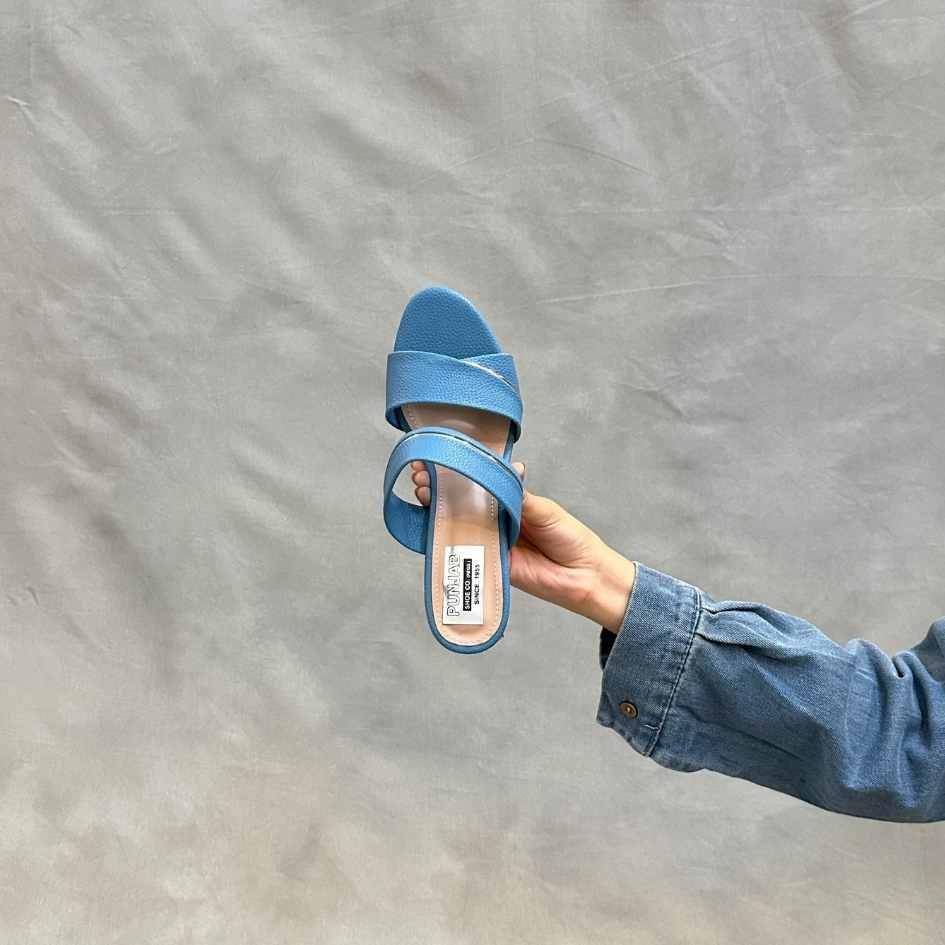 Blue Double Strap Elegant Heels - Punjab Shoe Co.