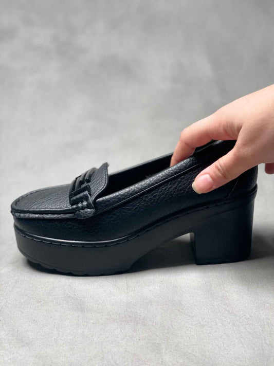 Heeled Loafers With Buckle