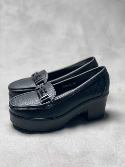 Heeled Loafers With Buckle