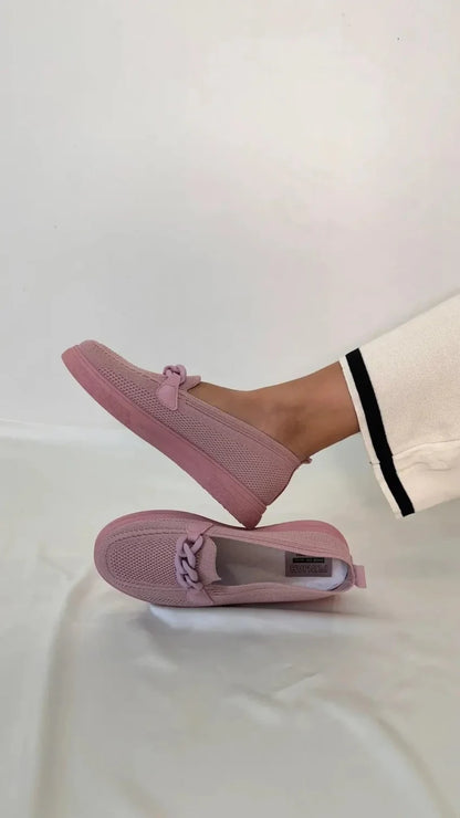 Pink Sneakers with Chain Detail